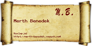 Merth Benedek névjegykártya