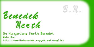 benedek merth business card